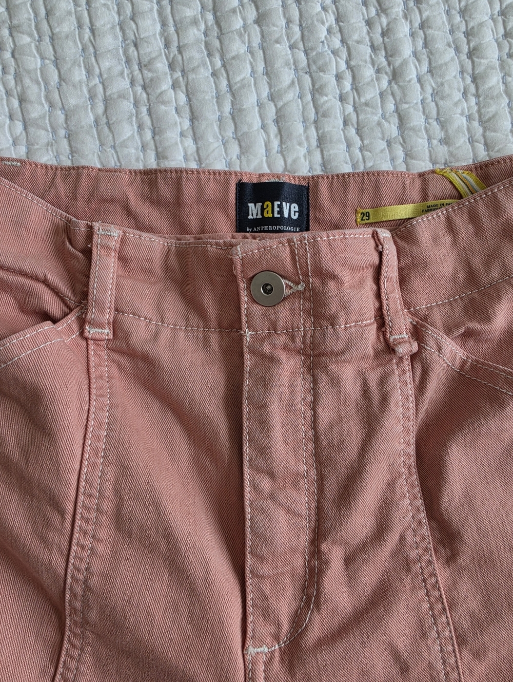 Anthropologie Maeve Delaney Clean Seamed High Rise Wide Leg Jeans 29 Pink Blush - Picture 7 of 10
